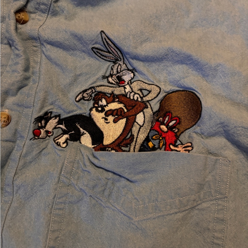 Looney Tunes Embroidered Denim Shirt